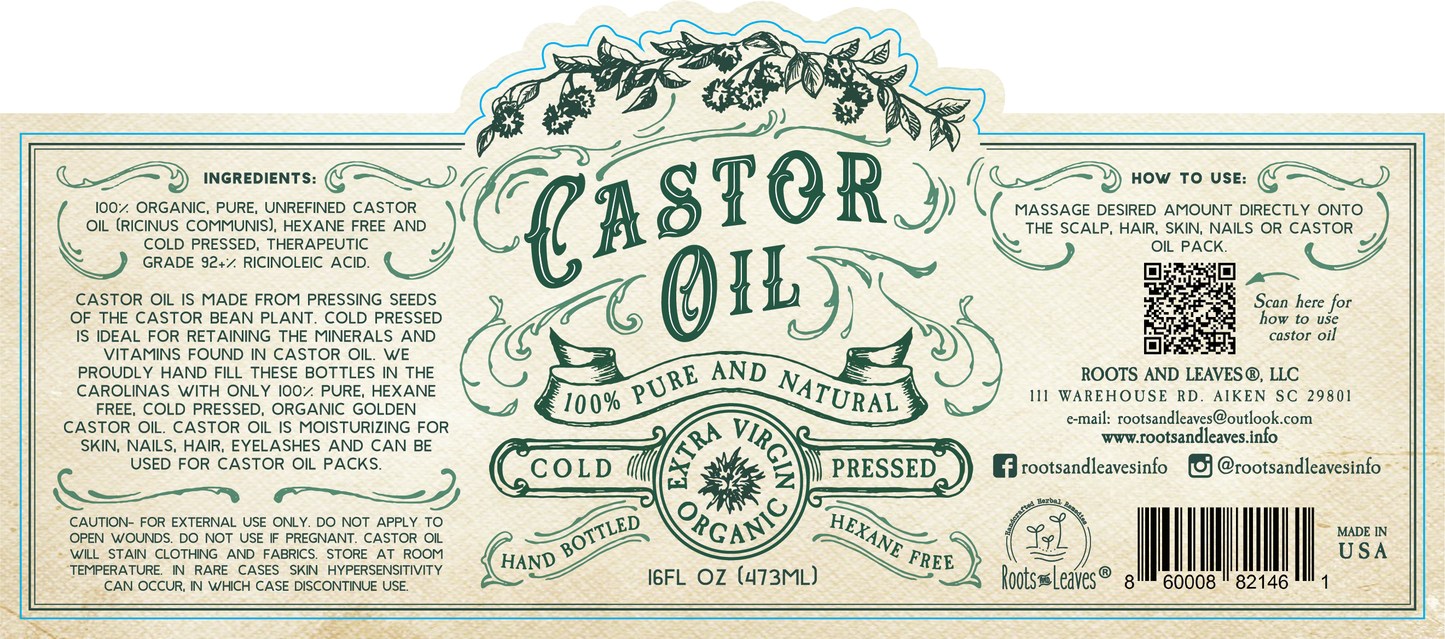 Organic Cold Pressed Castor Oil
