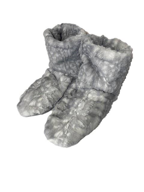 Heatable Luxury Spa Booties - Lux Silver Fawn Fur
