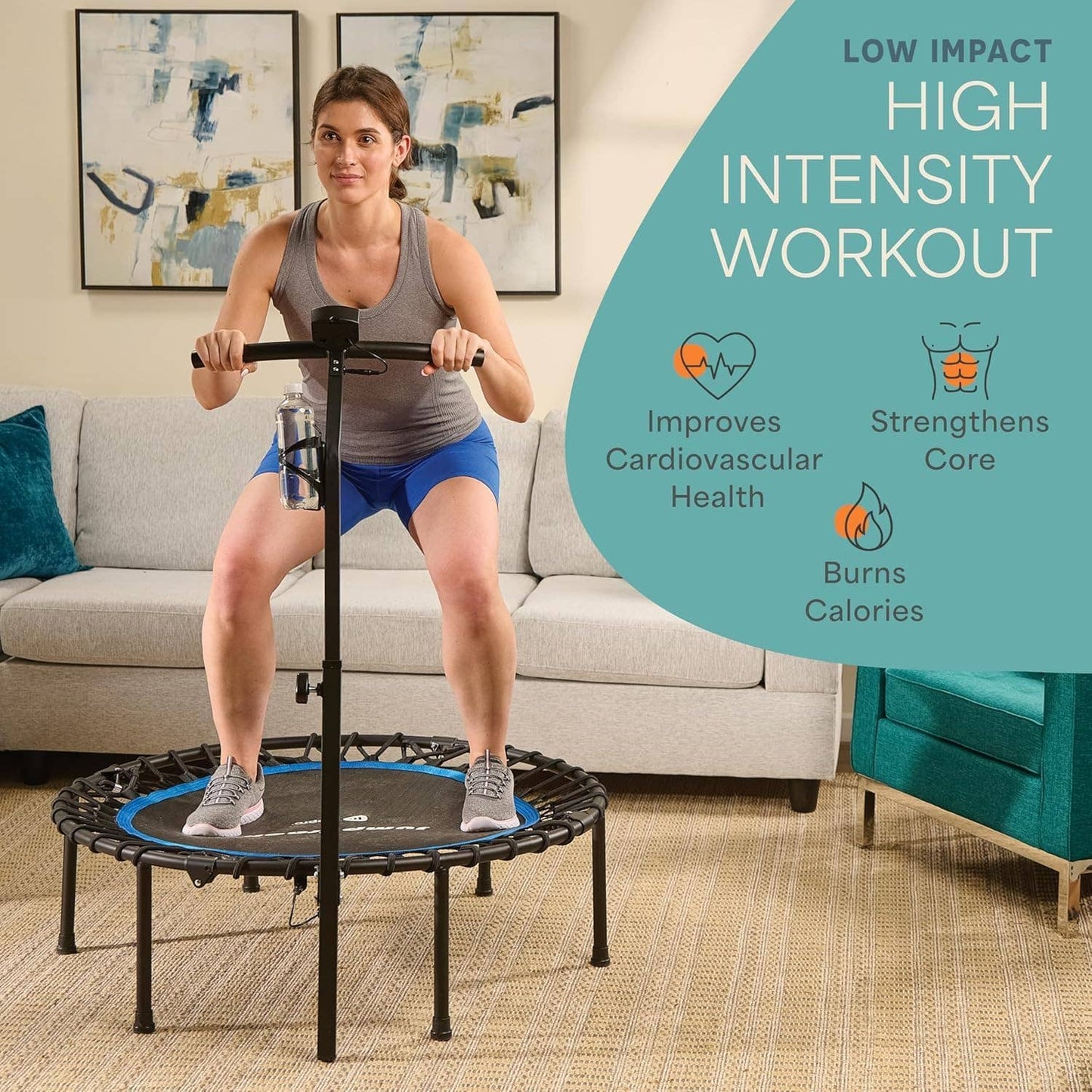 Lifepro JumpTrack 40" Rebounder Trampoline with Counter