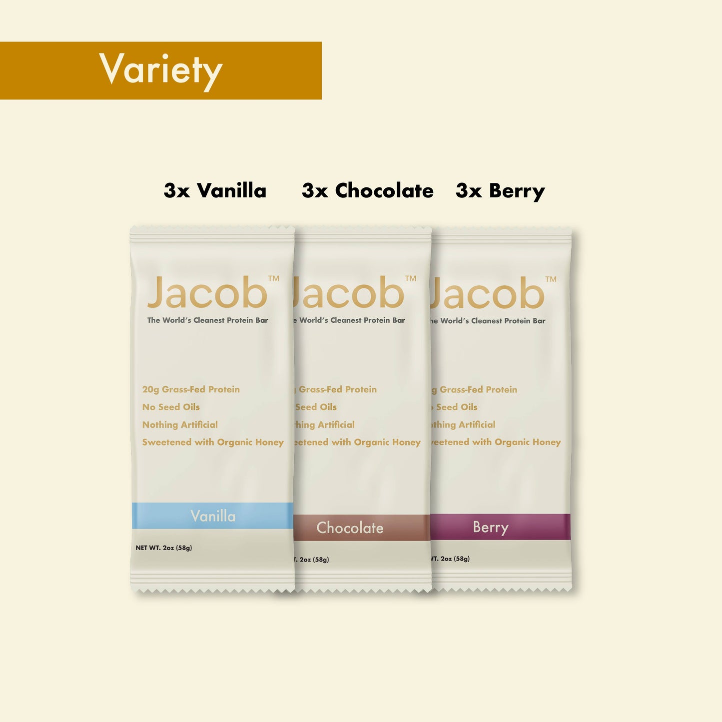 Jacob Protein Bar - Grass-Fed Organic Protein Snack Bar