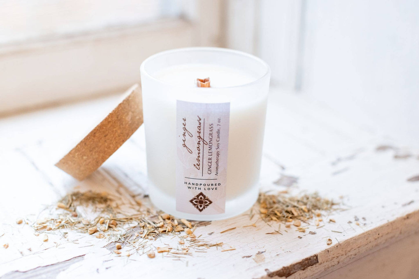Ginger Lemongrass Aromatherapy Candle, 7 oz.