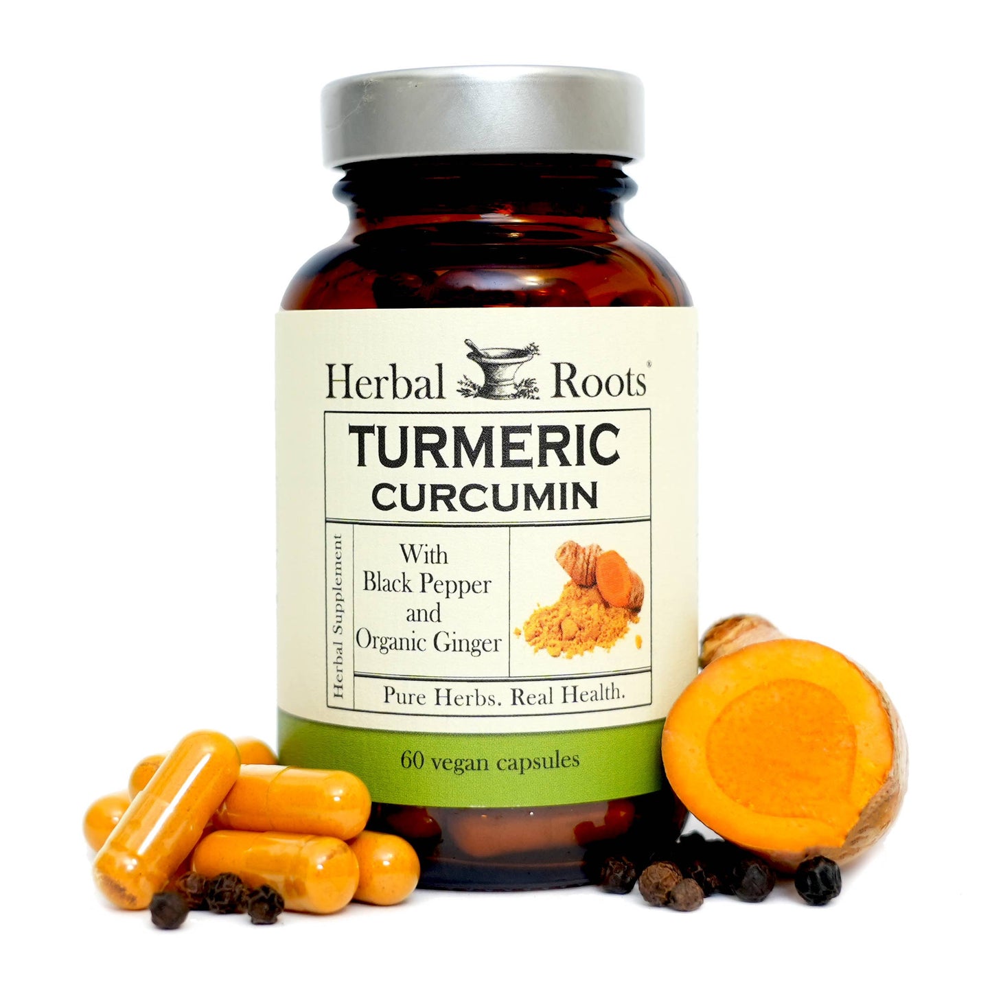 Herbal Roots Turmeric Curcumin Capsules - Certified Organic