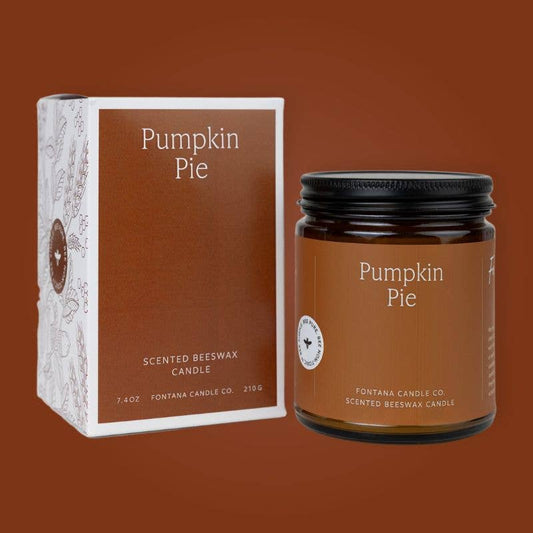 Pumpkin Pie Essential Oil Beeswax Jar Candle: Non-Toxic
