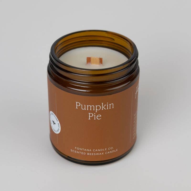 Pumpkin Pie Essential Oil Beeswax Jar Candle: Non-Toxic