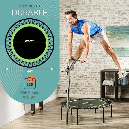 Lifepro JumpTrack 40" Rebounder Trampoline with Counter