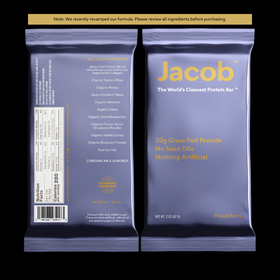 Jacob Protein Bar - Grass-Fed Organic Protein Snack Bar