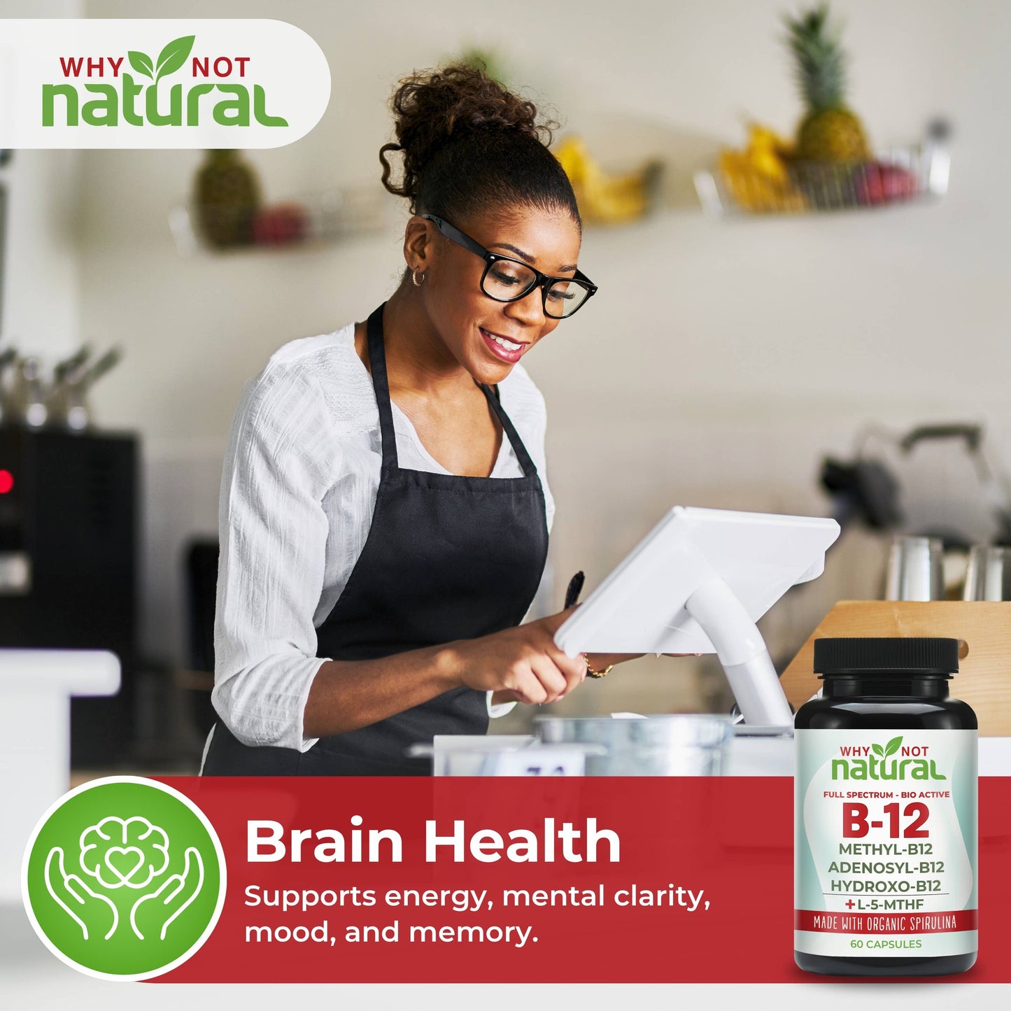 Vitamin B12 5000 mcg Supplement with Methylcobalamin,60 Caps