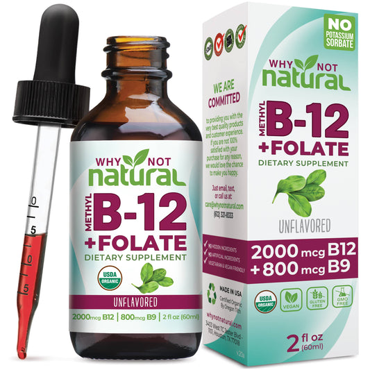 Vitamin B12 Liquid Plus Folate - Organic & Vegan Drops