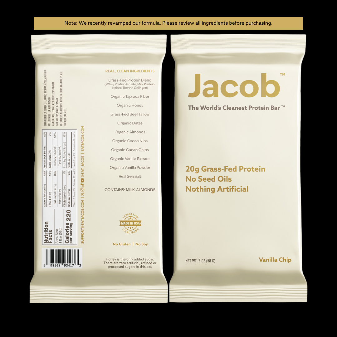 Jacob Protein Bar - Grass-Fed Organic Protein Snack Bar