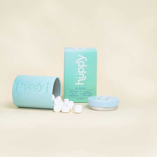 Huppy Peppermint Fluoride-Free Toothpaste Tablets