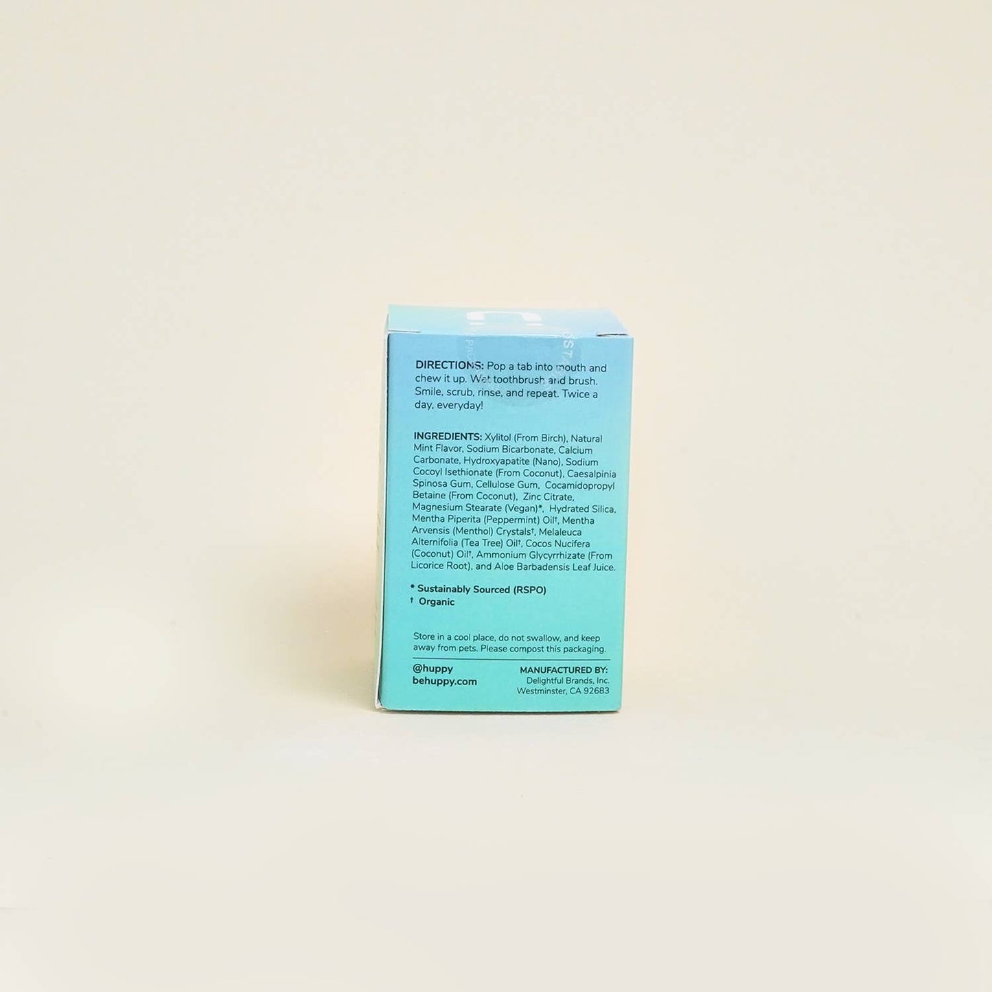 Huppy Peppermint Fluoride-Free Toothpaste Tablets