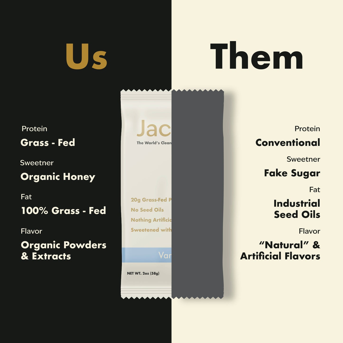 Jacob Protein Bar - Grass-Fed Organic Protein Snack Bar