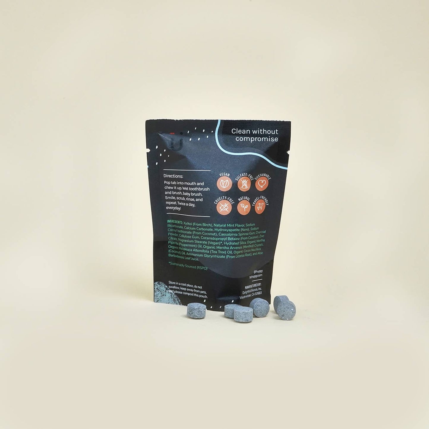 Fluoride-Free Toothpaste Tablets Charcoal Mint Refill