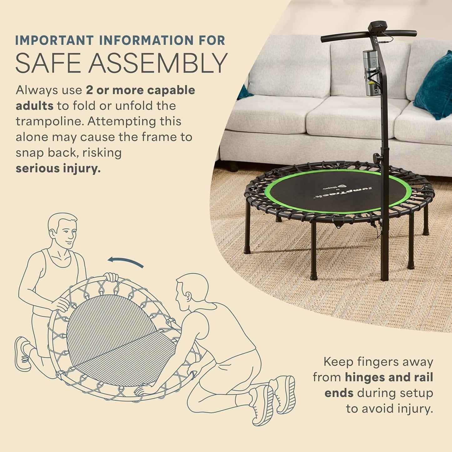 Lifepro JumpTrack 40" Rebounder Trampoline with Counter