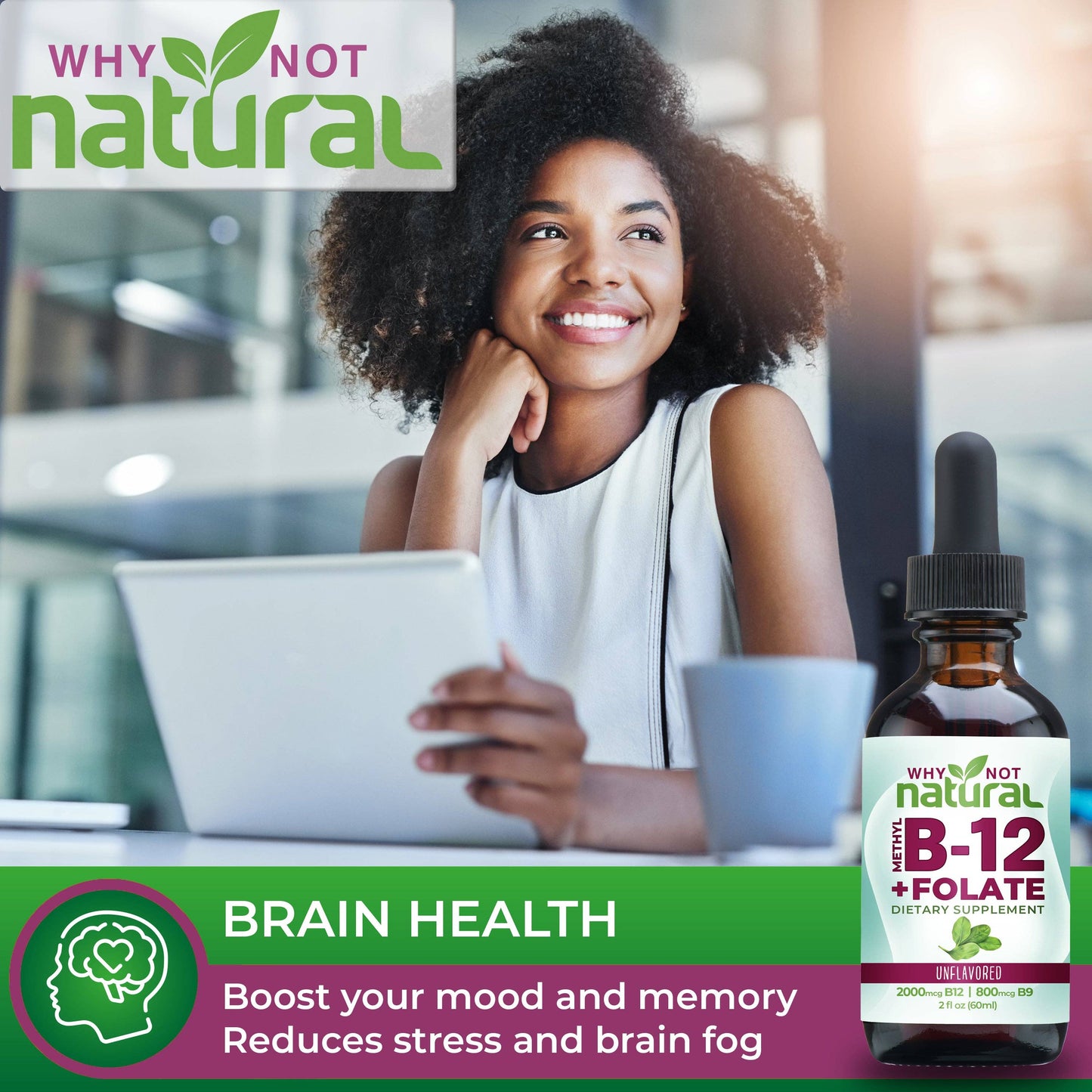 Vitamin B12 Liquid Plus Folate - Organic & Vegan Drops