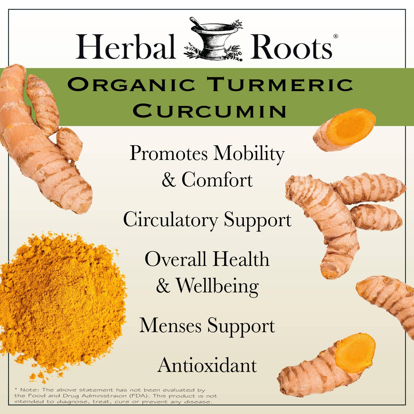 Herbal Roots Turmeric Curcumin Capsules - Certified Organic