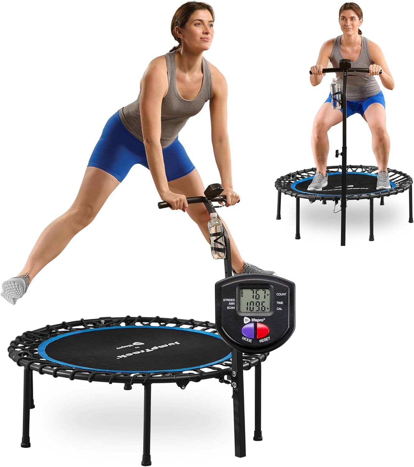 Lifepro JumpTrack 40" Rebounder Trampoline with Counter