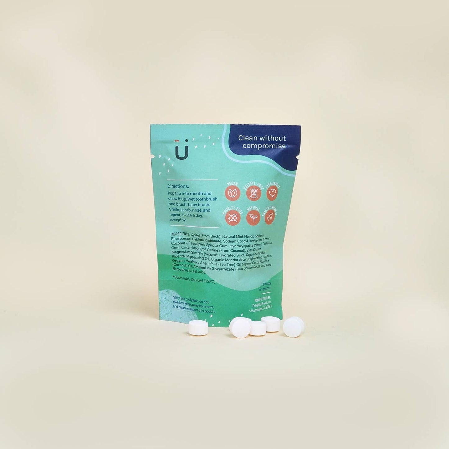 Fluoride-Free Toothpaste Tablets Peppermint Refill
