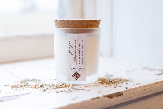 Ginger Lemongrass Aromatherapy Candle, 7 oz.
