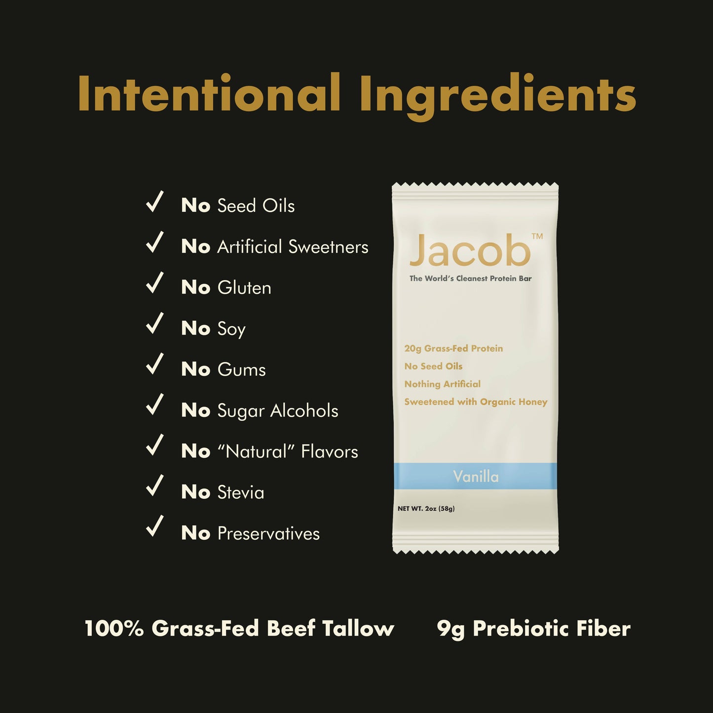 Jacob Protein Bar - Grass-Fed Organic Protein Snack Bar